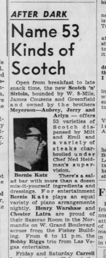 Scotch and Sirloin - Jan 27 1961 Article (newer photo)